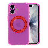 iPhone 17 Cover Glitter Stativ MagSafe Rød