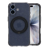 iPhone 17 Cover Glitter Stativ MagSafe Sort
