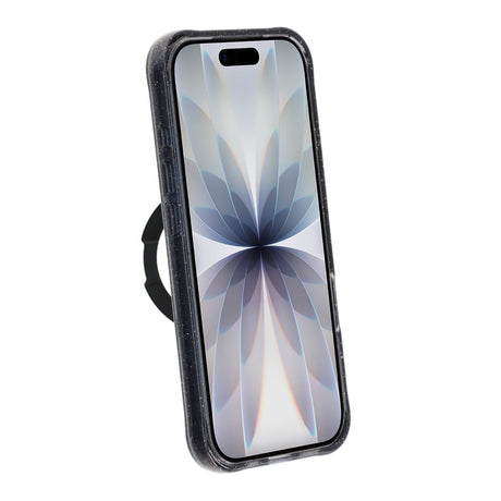 iPhone 17 Cover Glitter Stativ MagSafe Sort