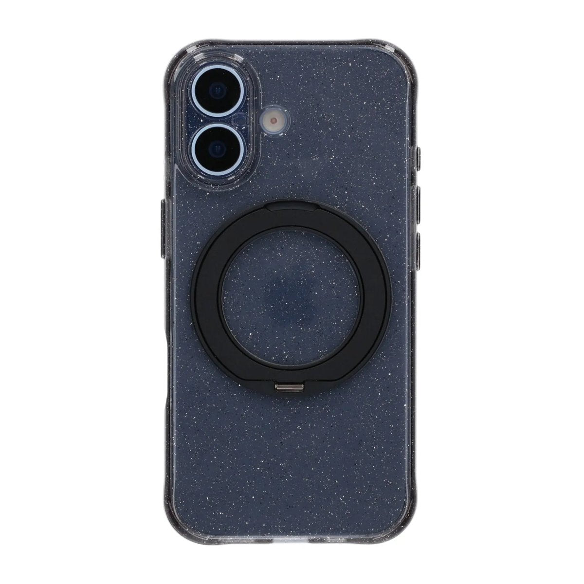 iPhone 17 Cover Glitter Stativ MagSafe Sort