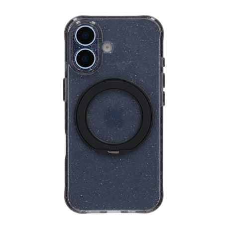 iPhone 17 Cover Glitter Stativ MagSafe Sort