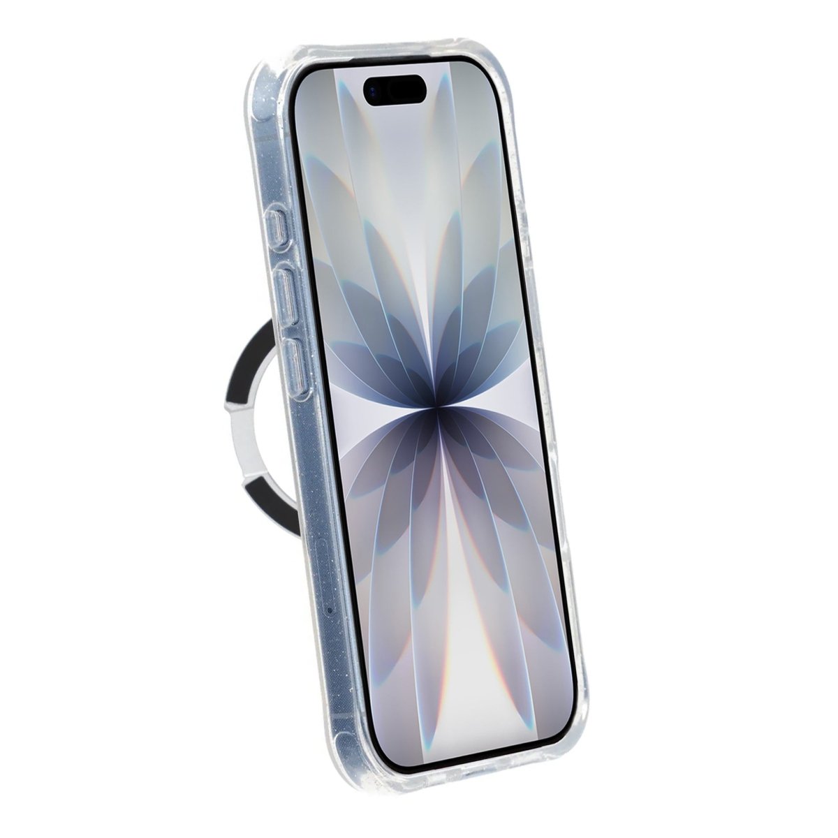 iPhone 17 Cover Glitter Stativ MagSafe Hvid