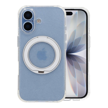 iPhone 17 Cover Glitter Stativ MagSafe Hvid