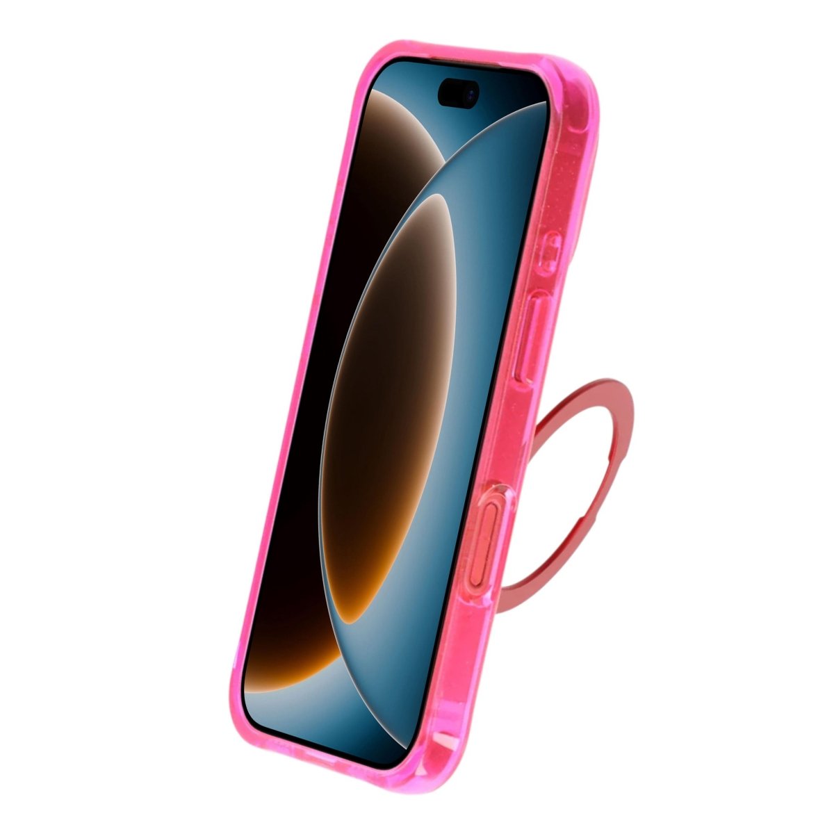 iPhone 17 Pro Max/iPhone 18 Pro Max Cover med glitter, stativ og MagSafe Rød