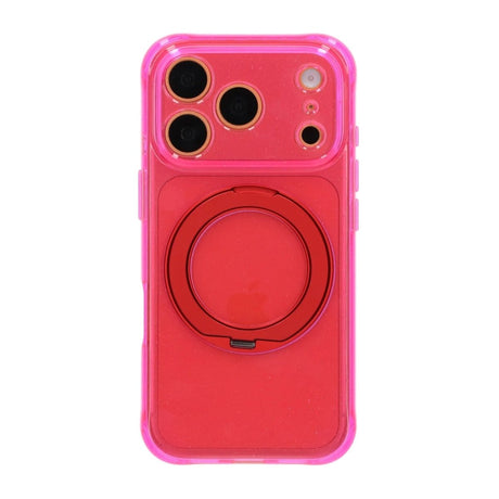 iPhone 17 Pro Max/iPhone 18 Pro Max Cover med glitter, stativ og MagSafe Rød