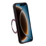 iPhone 17 Pro/iPhone 18 Pro Cover med glitter, stativ og MagSafe mørkerød
