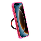 iPhone 17 Pro/iPhone 18 Pro Cover med glitter, stativ og MagSafe Rød