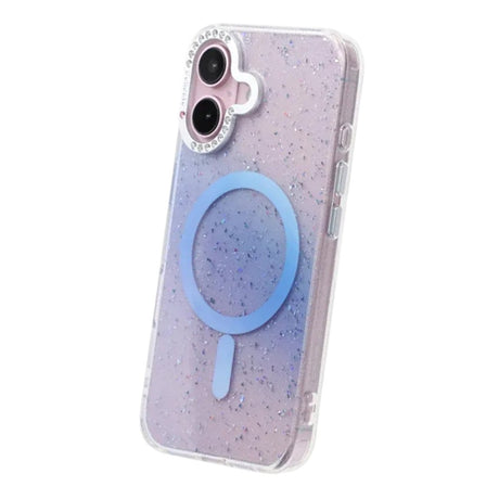 iPhone 16 Cover Glitter Diamond MagSafe Blå