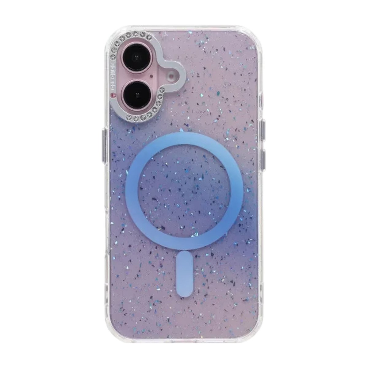 iPhone 16 Cover Glitter Diamond MagSafe Blå