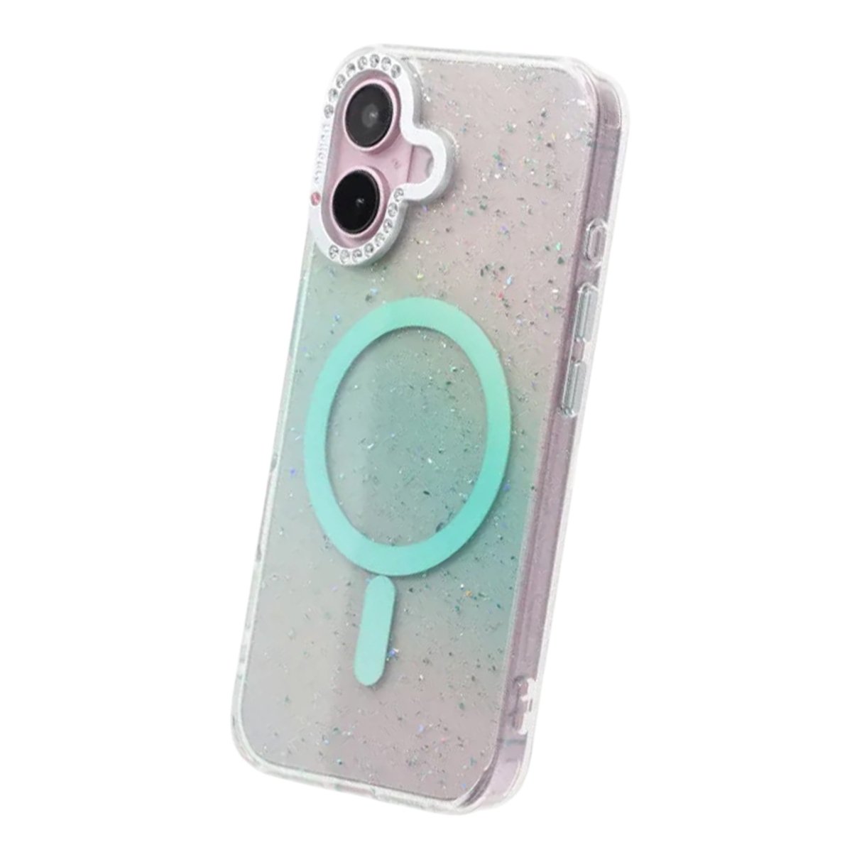 iPhone 16 Cover Glitter Diamond MagSafe Grøn