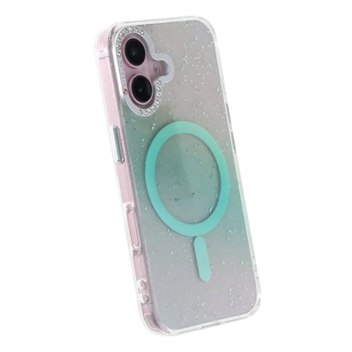 iPhone 16 Cover Glitter Diamond MagSafe Grøn