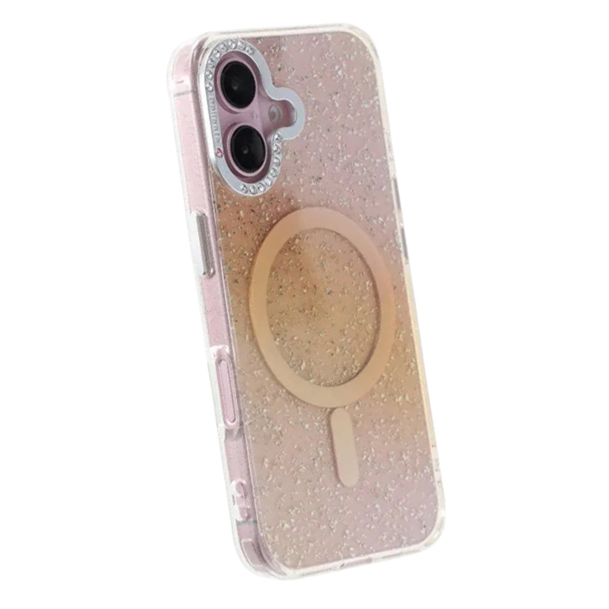 iPhone 16 Cover Glitter Diamond MagSafe Guld