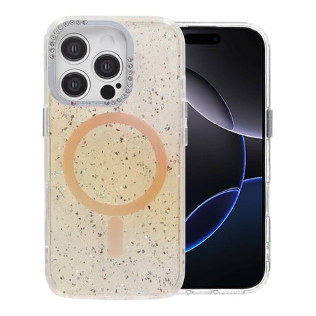 iPhone 16 Pro Cover Glitter Diamond MagSafe Guld