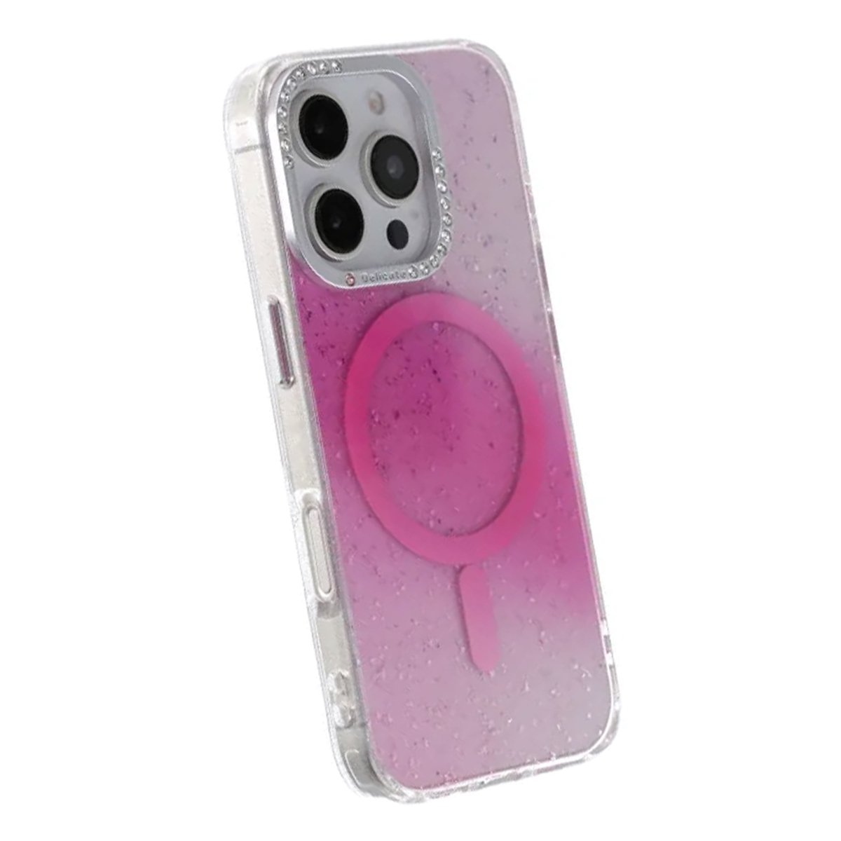 iPhone 16 Pro Max Cover Glitter Diamond MagSafe Lyserød