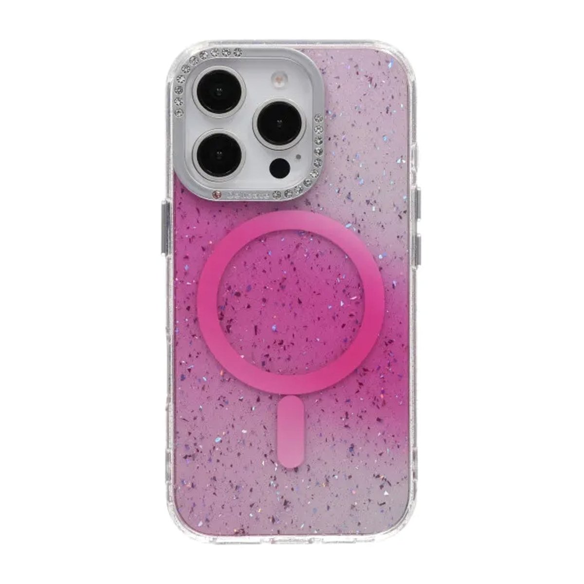 iPhone 16 Pro Cover Glitter Diamond MagSafe Lyserød