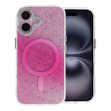 iPhone 16 Cover Glitter Diamond MagSafe Lyserød
