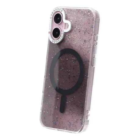 iPhone 16 Cover Glitter Diamond MagSafe Sort