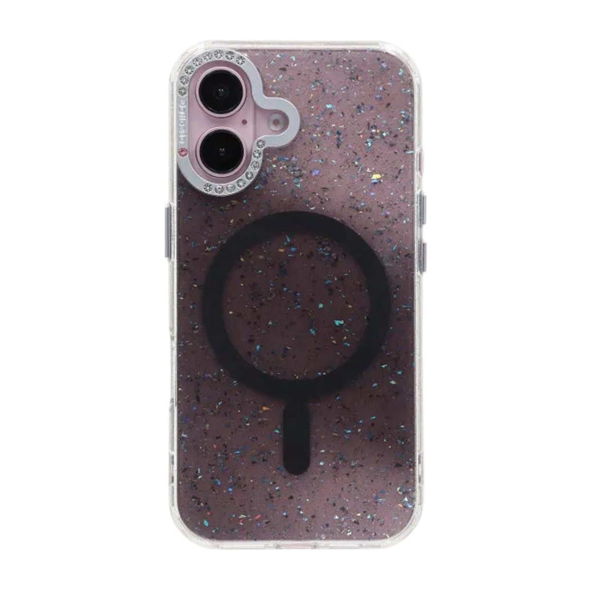 iPhone 16 Cover Glitter Diamond MagSafe Sort