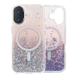 iPhone 17 Cover Glitter Stjerner MagSafe Lilla