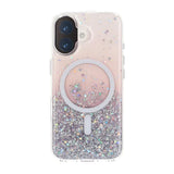 iPhone 17 Cover Glitter Stjerner MagSafe Lilla