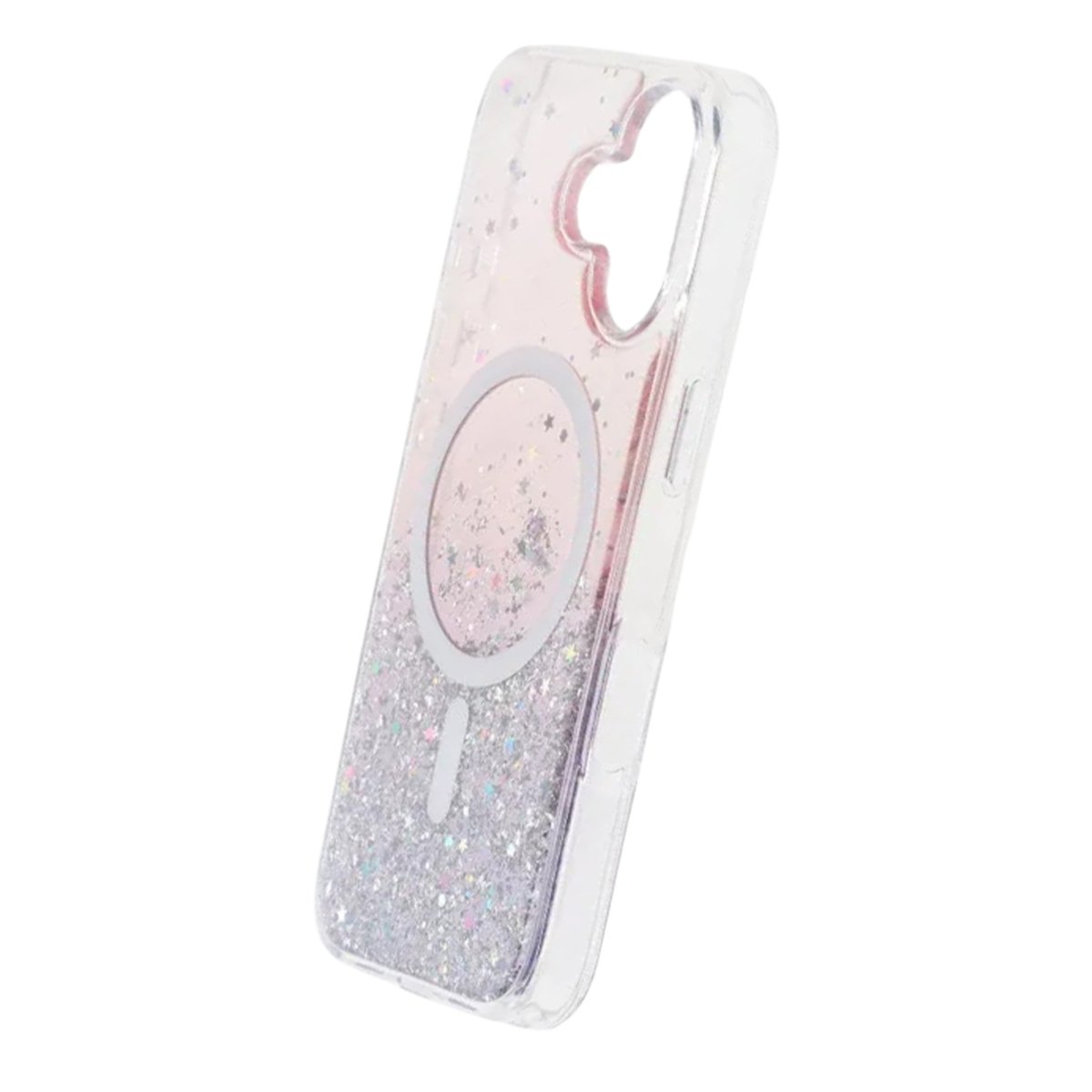 iPhone 17 Cover Glitter Stjerner MagSafe Lilla