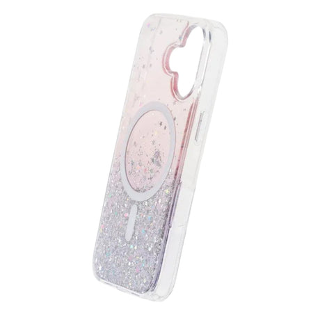 iPhone 17 Cover Glitter Stjerner MagSafe Lilla
