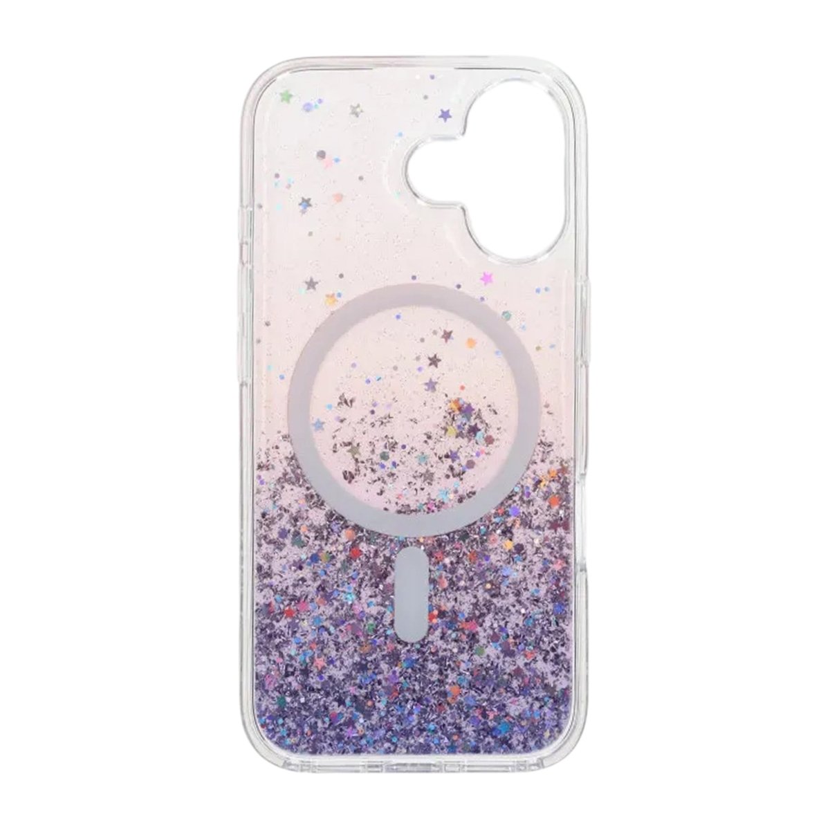 iPhone 17 Cover Glitter Stjerner MagSafe Lilla