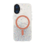 iPhone 17 Cover Glitter Stjerner MagSafe Orange