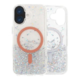 iPhone 17 Cover Glitter Stjerner MagSafe Orange