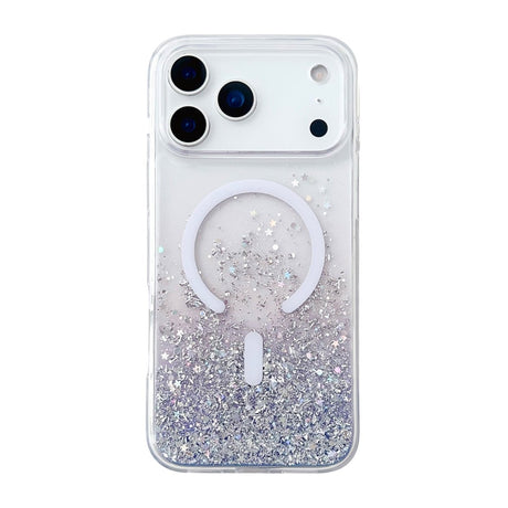 iPhone 17 Pro Max Cover Glitter Stjerner MagSafe Lilla