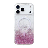 iPhone 17 Pro Max Cover Glitter Stjerner MagSafe Lyserød