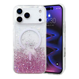 iPhone 17 Pro Max Cover Glitter Stjerner MagSafe Lyserød