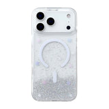 iPhone 17 Pro Max Cover Glitter Stjerner MagSafe Sølv