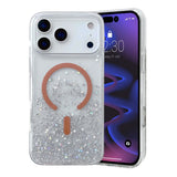 iPhone 17 Pro Cover Glitter Stjerner MagSafe Orange
