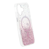 iPhone 17 Cover Glitter Stjerner MagSafe Lyserød