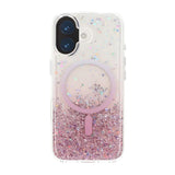 iPhone 17 Cover Glitter Stjerner MagSafe Lyserød
