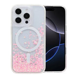iPhone 16 Pro Max Cover Diamond Quicksand MagSafe Lyserød