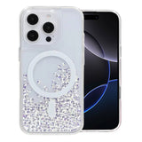 iPhone 16 Pro Max Cover Diamond Quicksand MagSafe Hvid