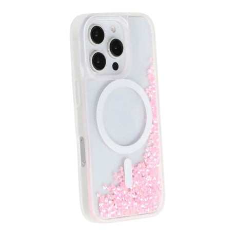 iPhone 16 Pro Cover Diamond Quicksand MagSafe Lyserød