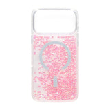 iPhone 17 Pro Max Cover Diamond Quicksand MagSafe Lyserød