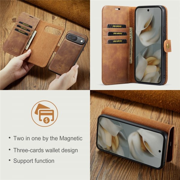 Dg.Ming Google Pixel 10/Pixel 10 Pro Cover med Aftageligt Cover Brun