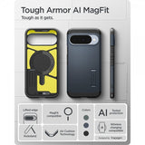 Spigen Google Pixel 10/Pixel 10 Pro Cover Tough Armor MagFit Metal Slate