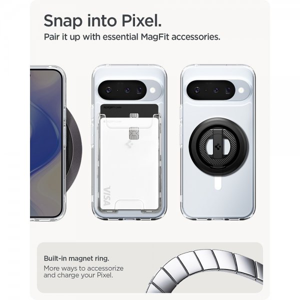 Spigen Google Pixel 10/Pixel 10 Pro Cover Ultra Hybrid MagFit Clear White
