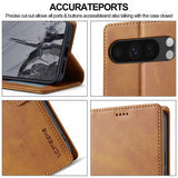 Lc.Imeeke Google Pixel 10 Pro XL Cover med Kortlomme og Standfunktion Lysebrun