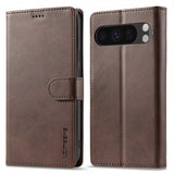 Lc.Imeeke Google Pixel 10 Pro XL Cover med Kortlomme Standerfunktion Mørkebrun