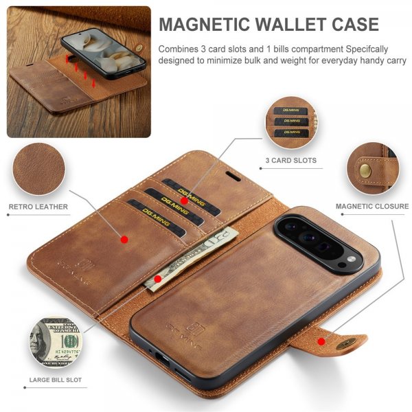 Dg.Ming Google Pixel 10 Pro XL Cover med Aftageligt Cover Brun