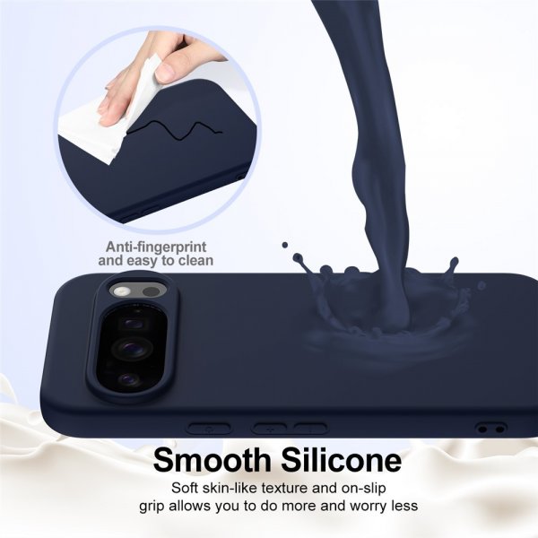 Google Pixel 10 Pro XL Cover med strop Silikone MagSafe Mørkeblå