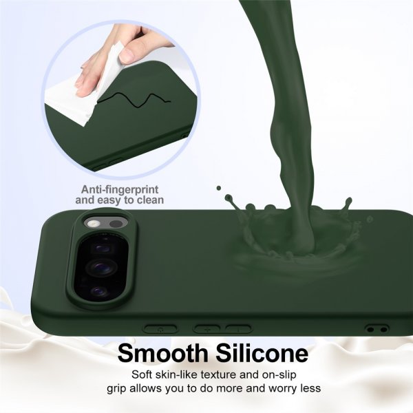 Google Pixel 10 Pro XL Cover med strop Silikone MagSafe Mørkegrøn