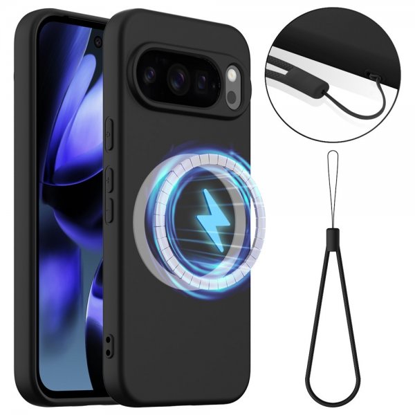 Google Pixel 10 Pro XL Cover med Strop Silikone MagSafe Sort