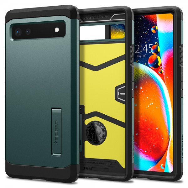 Spigen Google Pixel 6a Cover Tough Armor Midnight Green